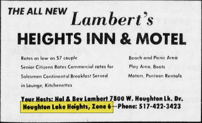 Heights Inn Dining Rooms (Heights Inn and Motel) - July 1974 Ad